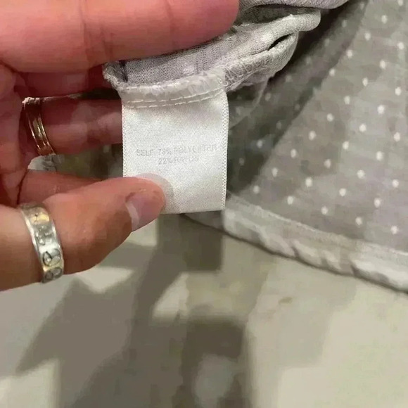 Jane & Delancey ShortSleeve Ruffled Sides Gray Striped Shirt Blouse Womens Large - Picture 6 of 6